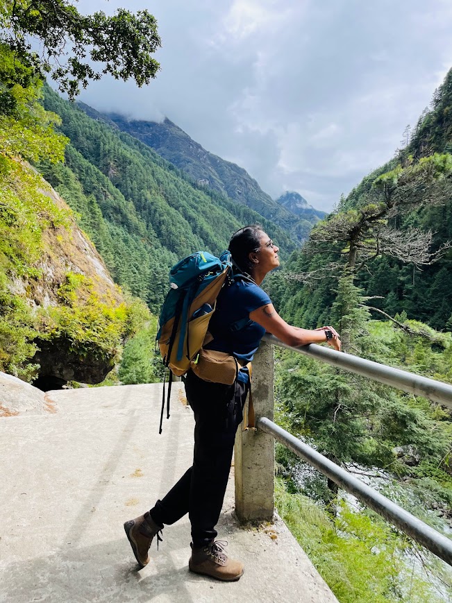 Looking out at the Himalayan valley — distance giving perspective
